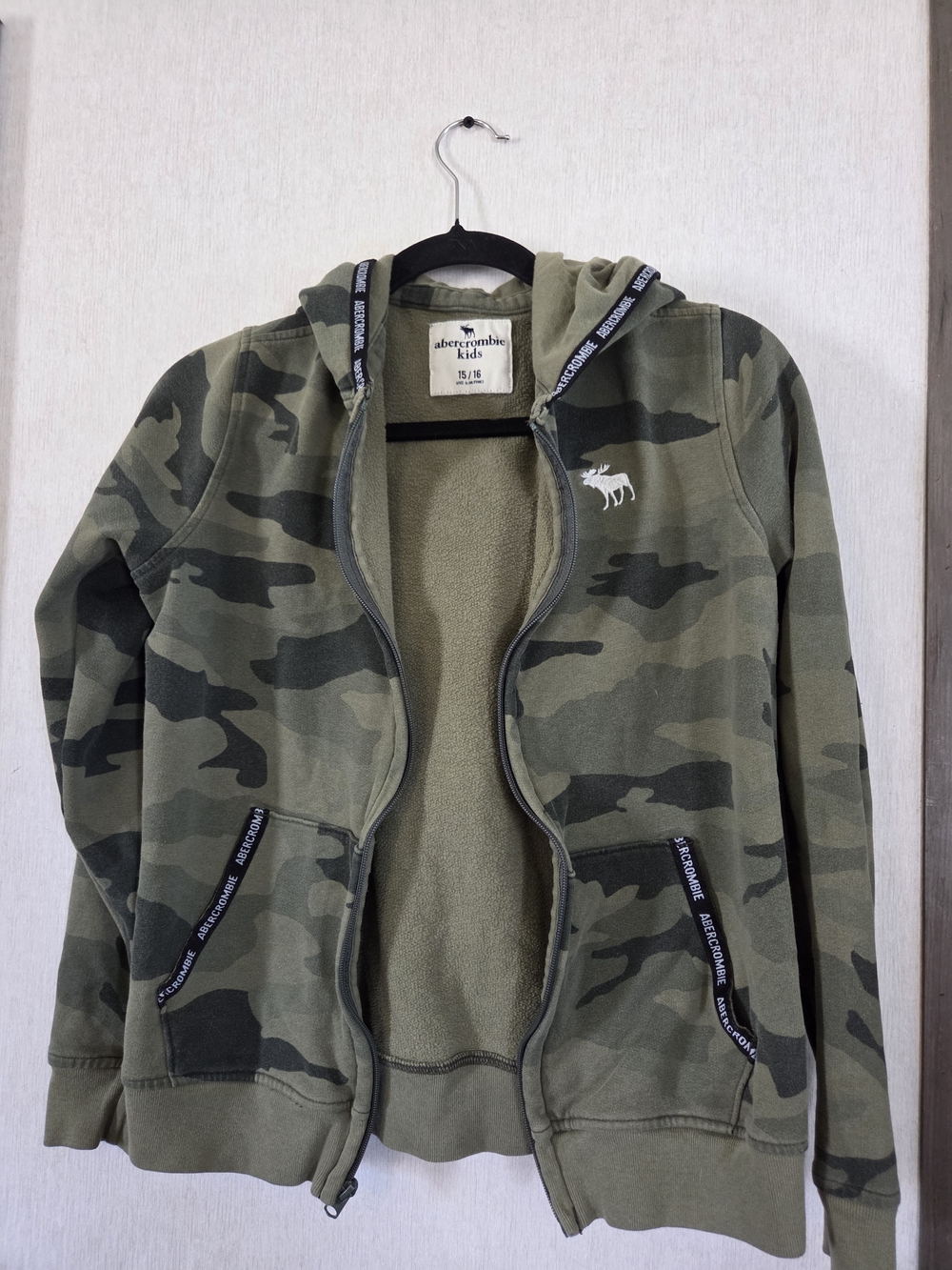 abercrombie kids Olive Green Camo Zip-Up Hoodie